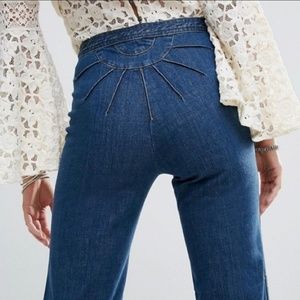 Free People Ray of Sunshine High Rise Flare Jeans